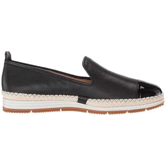 PAUL GREEN Posh Black Perforated Leather Espadrille Loafer - Picture 2 of 9